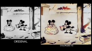 Mickey Mouse Plane Crazy 1928 || Colorized with AI