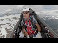 glider loses its energy traversing a mountain pass in the french alps