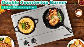 CUSIMAX 1800W Double Hot Plate | Countertop Double Burner | Portable Electric Double Burners