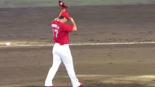 H30.07.26　1回裏　先発：岡田、　糸原：二ゴロ、　北條：四球　　広島×阪神　甲子園