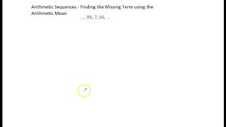 Arithmetic Sequences - Finding the Missing Term using the Ar