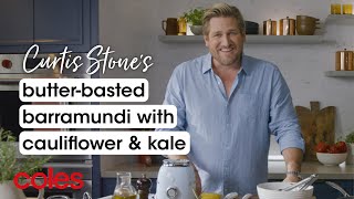 Curtis Stone’s Butter-basted barramundi with cauliflower and kale