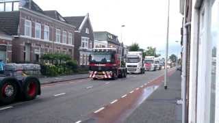 Truckrun Heemskerk 2013 - Trucks rijden over de Alkmaarseweg in Beverwijk.