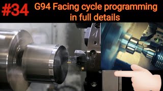 G94 facing cycle program || G94 rough cycle program in full details