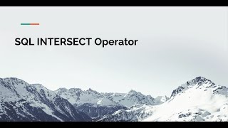 SQL INTERSECT Operator Tutorial