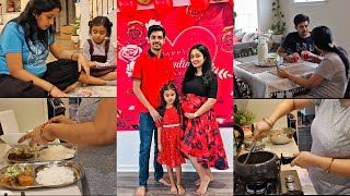 🤰INDIAN/NRI Mom Morning To Lunch🧑\u200d🍳 🍛 Routine ❤️ Valentine's Day Celebrations🎈 2024 with Friends 🎉