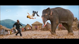 Elephant Helps Yash to Beat the Rowdies - Best Scene of Gajakesari Kannada Movie