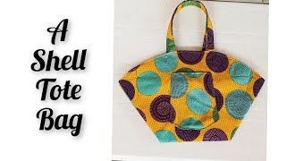 How to make a Shell tote bag with only one circle // Handbag from circle shape // DIY circular bag.