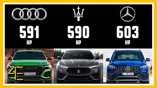 Car Spec Comparison: Audi RS Q8 vs Maserati Levante Trofeo vs Mercedes-AMG GLE 63 S | 4enthusiasts