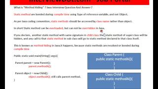 WHAT IS METHOD HIDING IN JAVA