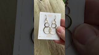 Gold Plated Floating Circle Dangle Earrings, Interlocking Hoops #earrings #jewelry