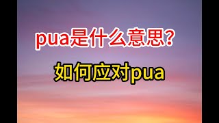 pua是什么意思？如何应对pua？女生说被pua了是什么意思？男人pua女人是什么意思？恋爱中的pua行为有哪些？一个人被pua的5种迹象？职场pua是什么意思？