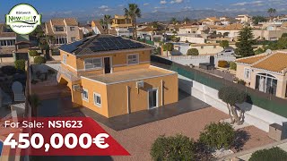 NS1623 Spacious 4-Bedroom Villa with Dual Living Spaces, Garage, and Large Plot in Urb La Marina!