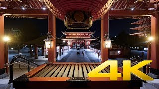 Asakusa Senso-Ji temple by Night - 浅草寺 - 4K Ultra HD