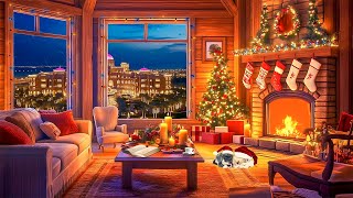 Christmas Jazz Instrumental Music 2025 & Warm Fireplace Sounds 🔥 Cozy Christmas Coffee Shop Ambience