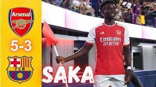 Bukayo Saka Highlights | Arsenal vs Barcelona | Friendly 2023