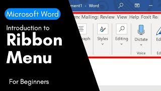 Introduction to Ribbon Menu in Microsoft Word - For Beginners