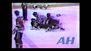 QMJHL Nov. 16, 1986 Dave Lasalle,CHI v Sylvain Hurteau,GRA Chicoutimi Sagueneens Granby Bisons