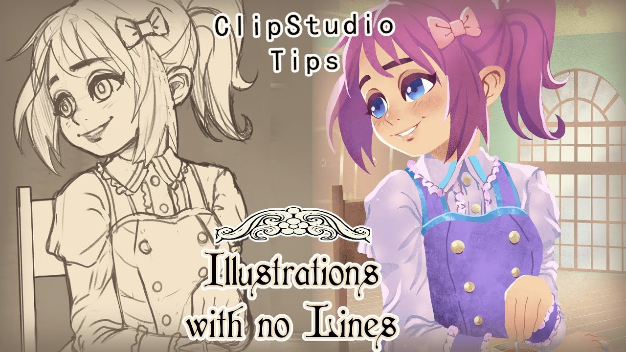 Clip Studio Tips Lineless Art Tutorial Youtube