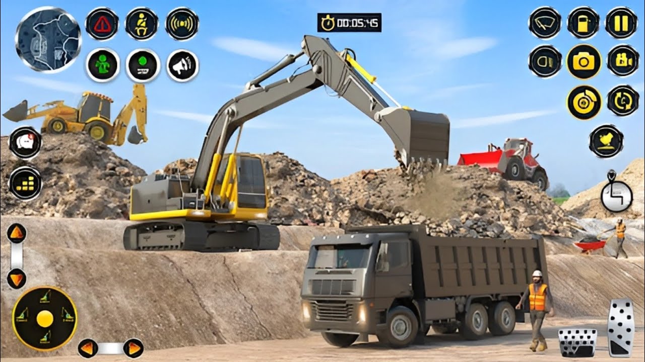 JCB Construction Driving Simulator 3D - Highway City Excavator Loading ...