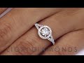 er sold 075 0.82 carat g si1 natural round diamond engagement ring 18k white gold pave halo