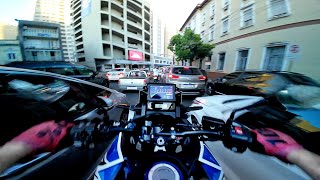 Africa Twin first ride through south Brasil city Porto Alegre 🇧🇷