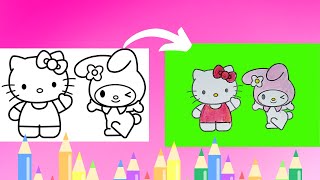 🖍️ 6-Year-Old Colors Hello Kitty with Crayons 🎨 | Cute & Fun Coloring for Kids