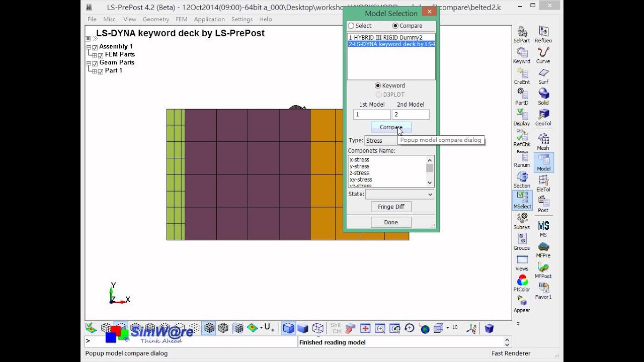 LS-PrePost Workshop5 - Comparison Between LS-DYNA Keyword Files - YouTube