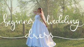 DIY Beginner Friendly Wedding Dress! Easy Wedding Dress Tutorial For $30!👰