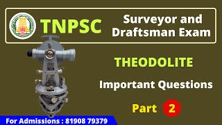 TNPSC Field Surveyor & Draughtsman Expected Questions - Theodelite : Part 2 | Test Series Available