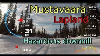 Dangerous cross-country skiing-Finnish Lapland -Vaarallinen lasku