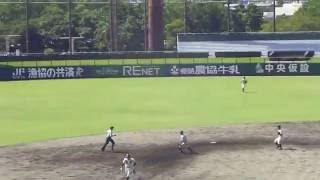 第１３９回九州地区高校野球大会鹿児島県予選準決勝、鹿児島実業ー神村学園、４回裏の鹿児島実業の攻撃。