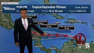 Tropical Depression 13 to strengthen into hurricane, forecasters say