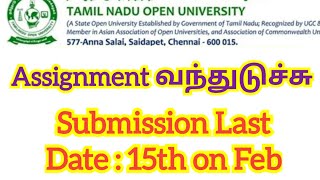 Tamilnadu Open University books, assignment and exam update