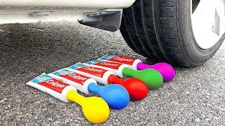 Experiment Car Vs Toothpaste and Balloons | Crushing crunchy & soft things by car | Test Ex