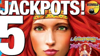 5 JACKPOTS! MA$$IVE WIN on Magic Pearl🧜🏼‍♀️ Lightning Link Handpays for days at Casino Slot Big Wins