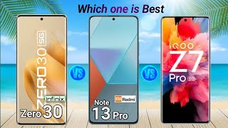 Redmi Note 13 Pro vs infinix Zero 30 vs iQOO Z7 Pro ⚡ which one is better 🤔