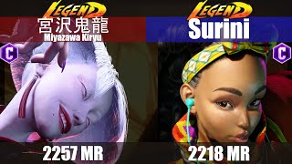 【スト6】宮沢鬼龍 vs Surini (アキ vs キンバリー) SF6 Miyazawa Kiryu vs Surini (Aki vs Kimberly)