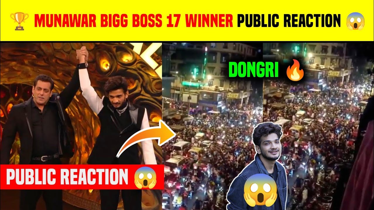 🏆 MUNAWAR FARUQUI Bigg Boss 17 Winner Public Crazy Reaction 😱 | MUNAWAR ...