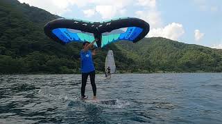 WING-FOIL Wingsurfer at LAKE MOTOSU