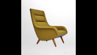 50s, Swedish design by Ruda Bengt, completely renovated high-back armchair, model 90