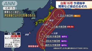 「台風16号」今週後半に関東など接近のおそれ(2021年9月27日)