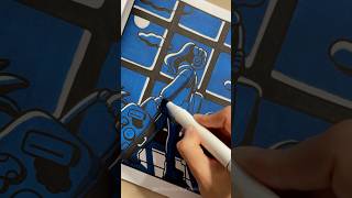 2 color challenge 💙🖤 #coloringbook #coloring #coloringpage#ohuhu #alinacoloringbooks #tutorial