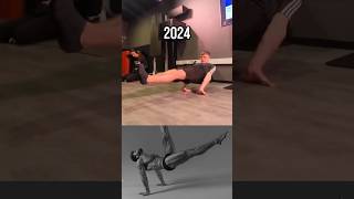Giga chad pose evolution from 2017 to 2024 🗿 #flexibility #yoga #gym #gigachad #workout #amazing