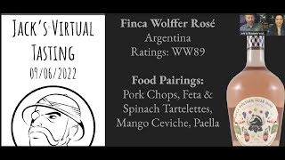 September 6, 2022: Tipple's Wine of the Week (WOW) Tasting. Finca  Wolffer Argentinian Rose.