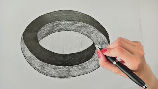 How To Draw An Impossible 3d Circle ! Easy Optical Illusion Drawing ! 3d Trick Art On paper