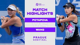 Anastasia Potapova vs. Wang Qiang | 2022 Prague Semifinal | WTA Match Highlights