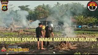 Sinergitas Bhabin \u0026 Babinsa dengan masyarakat bersih-bersih di Pantai Kelating, Kerambitan, Tabanan