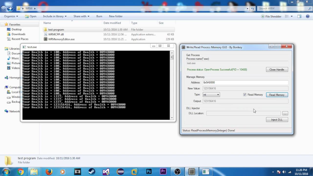 Read Write Process Memory Gui By Me Youtube