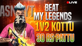 💸1V2 KOTTU  30RS PATTU  FREE FIRE GIVEAWAY 💎❤| FF Live Telugu Hindi| nonstop Rooms